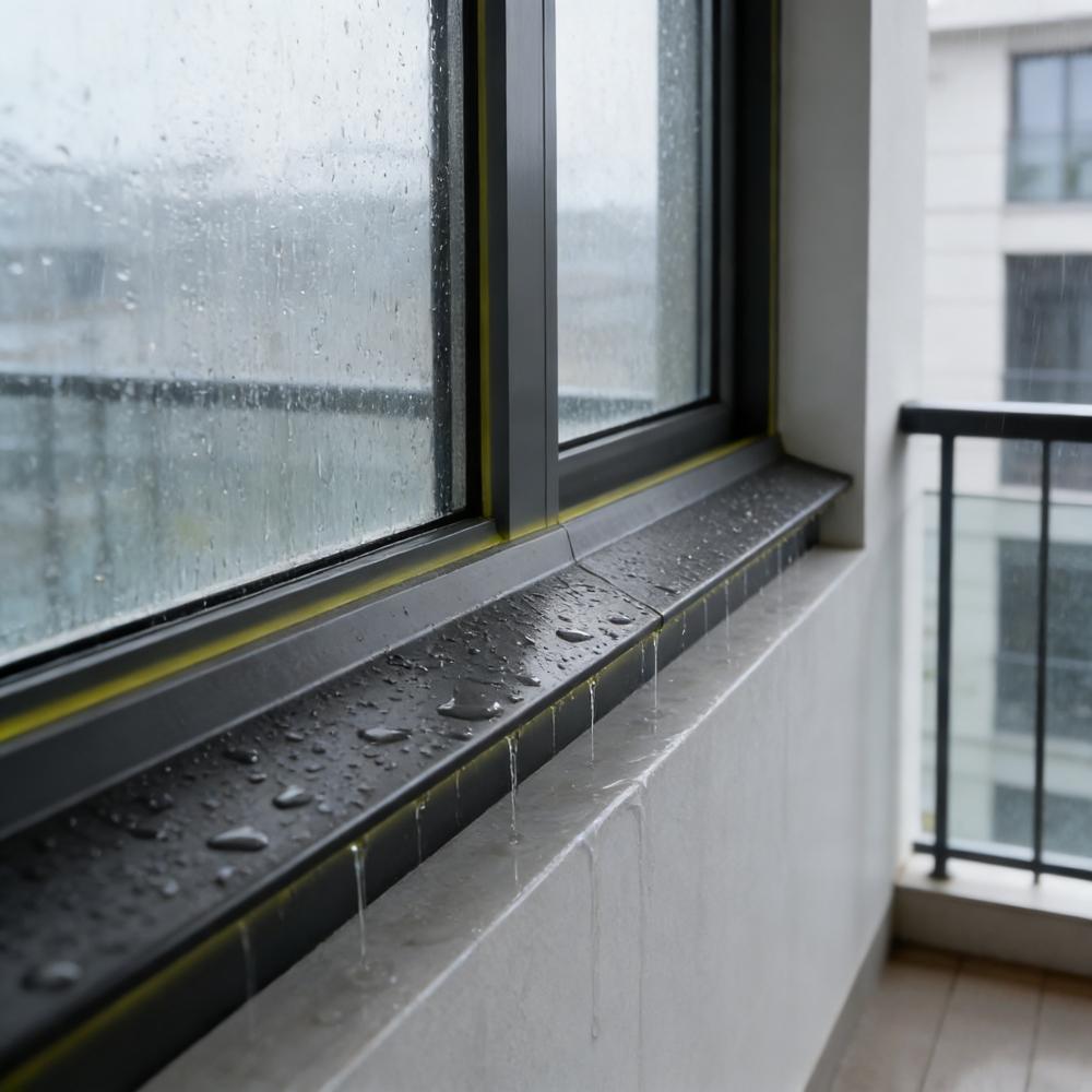 1pc 1mX43/50mm Window water blocking strip, household window rainproof board, window edge water guiding sealing strip