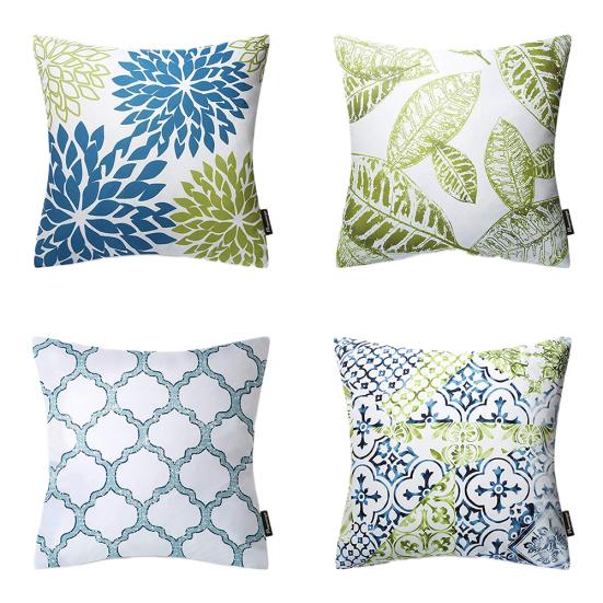 4ks Květina Leaf Throw Povlak na polštář Potah na polštář Rozkládací pohovka Auto Cafe Decoration