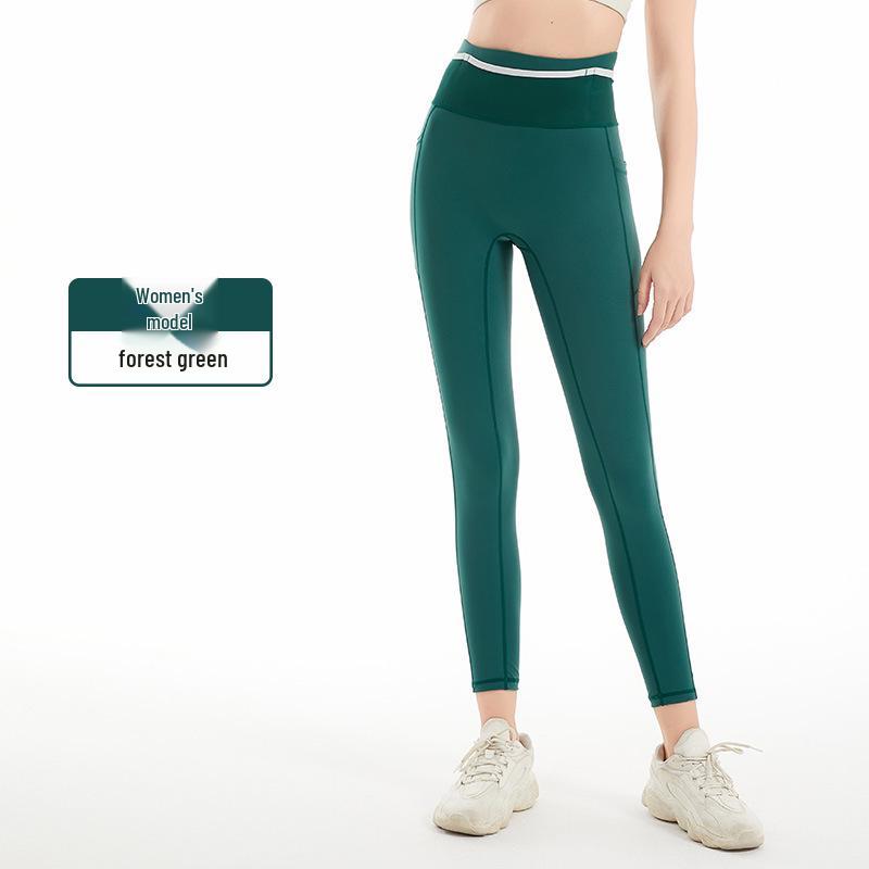 

Женские леггинсы с карманом-кенгуру: 6 карманов Йога, Бег, Велоспорт, Тренировки, Осень/Зима M (110-130 lbs) зелёный