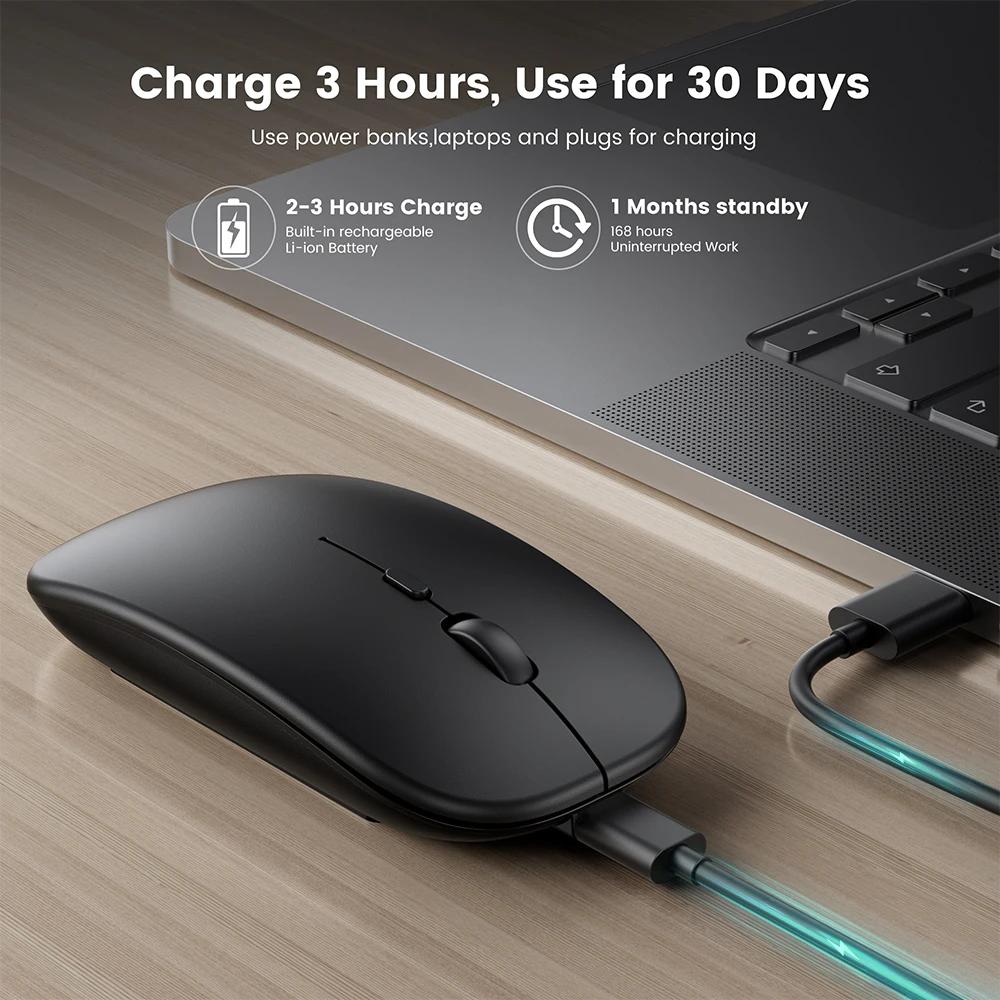 Rechargeable Bluetooth Mouse Wireless Mouse Bluetooth Computer Silent Mause Ergonomic Mini Mouse 2.4Ghz Optical Mice For PC