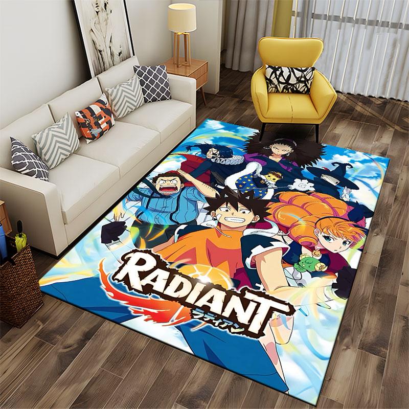Radiant Anime Characters Carpet suitable as a non-slip mat for the living room or bedroom sofa