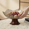 Creative Pedestal Snack Bowl PET Fruit Tray Stylish Table Centerpiece for Living Room Kitchen Countertop Parties