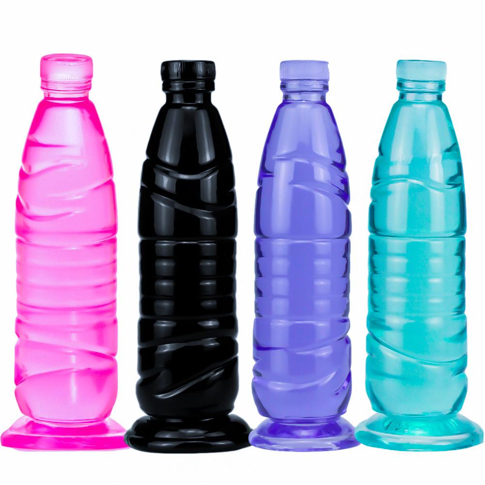 Transparent Crystal Dildo Mineral Water Bottle Shaped - Extra Large Unisex Anal Plug Dilator, Adult Sex Toy