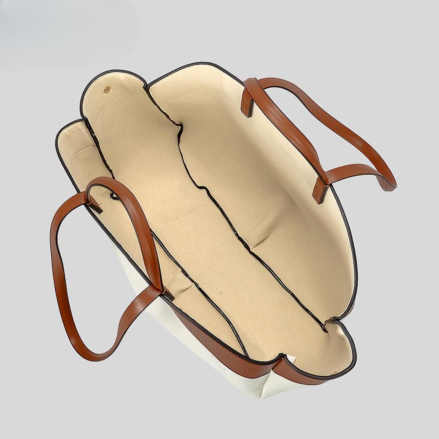 Borsa Tote Grande Capacità con Cuciture Borsa alla Moda per Pendolari Borsa a Mano da Donna