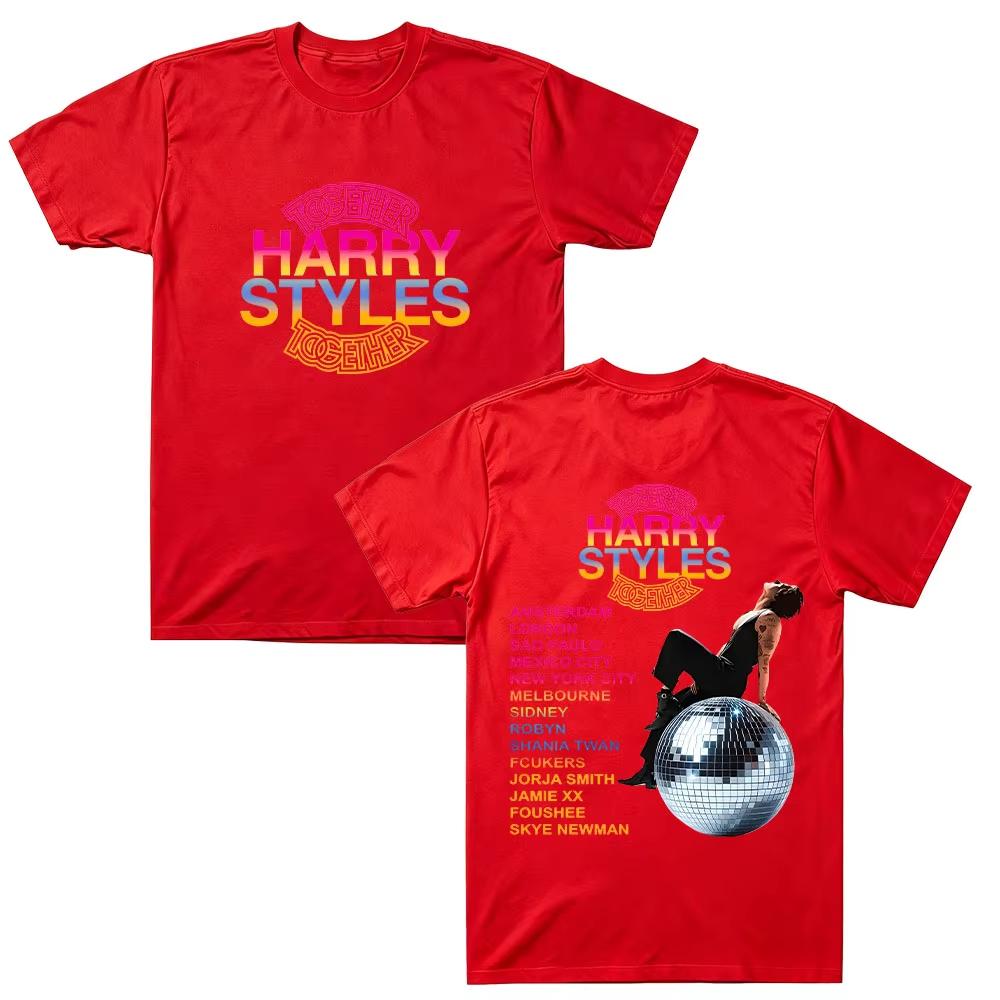 Together Together Tour 2026 Harrystyless T-Shirt Harry Kiss All The Time Disco Hochwertiges Baumwoll-T-Shirt Herren Damen Aufdruck Rundhals Freizeit-T-Shirt