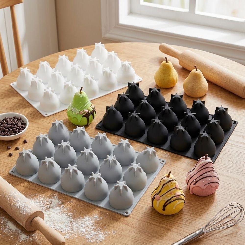 Fruits Shape 3D Pear Silicone Mold Heat-Resistant French Dessert Molds  Baking Supplies