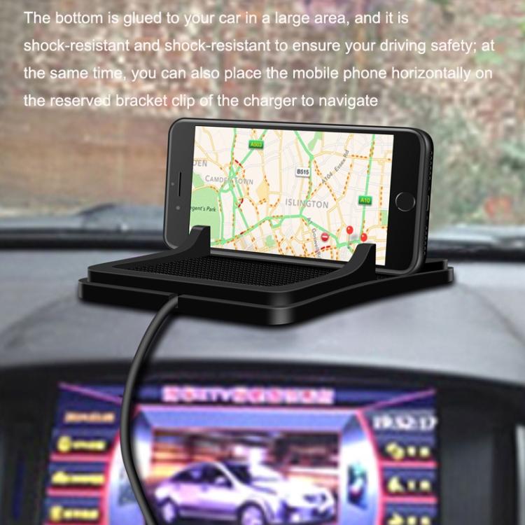 C6 15W 2 In 1 USB Multi-Function Car Wireless Charger Anti-Slip Launching Pad(Black)