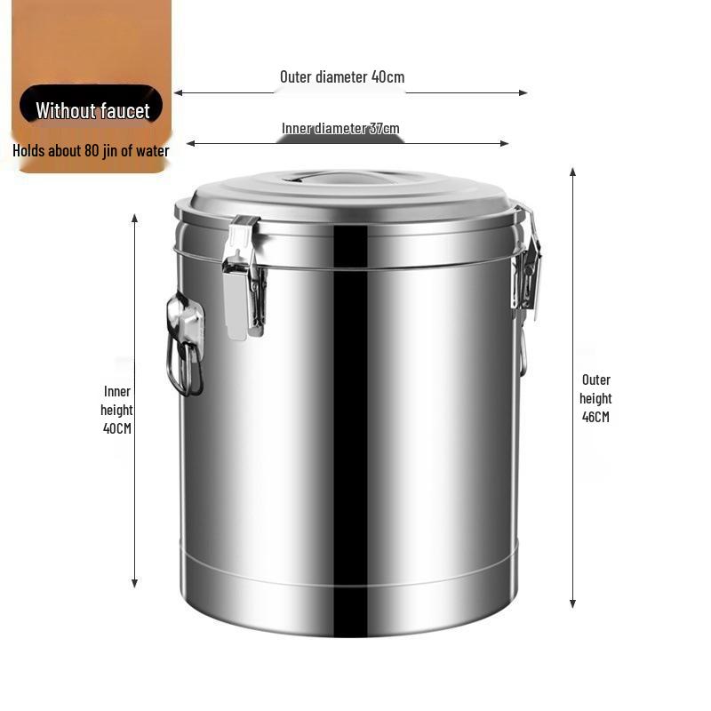 Large Capacity Stainless Steel Insulated Bucket for Porridge, Rice, Tea, and Hot Water