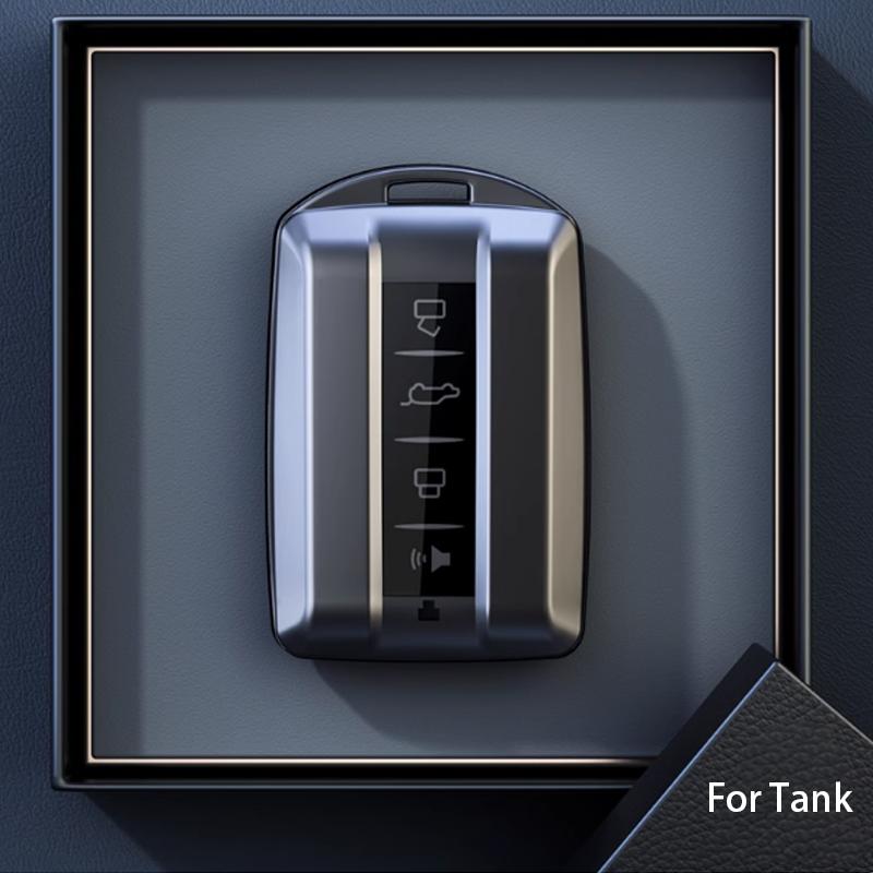 

New Titanium Gray Car Key Case For Great Wall Gwm Wey Tank 300 500 Tank300 Tank500 Remote Cover Fob Keychain Holder Accessories