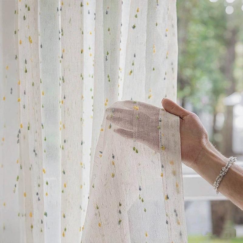 

Nordic Window Curtains Living Room Curtains Sheer Decorative Window Curatins for Bedroom Privacy Protection Curtains S 60x130cm&Velcro&1 panel