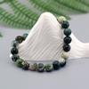Real Natural Tree Patterned Agate Stone Beaded Bracelet Men Women Natural Lapis Lazuli Moss Agate Jade Energy Healing Jewelry