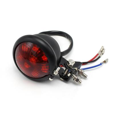 Azumafy Motorcycle Tail Light Tail Light Rear LED Brake Lamp Universal Round Red Small