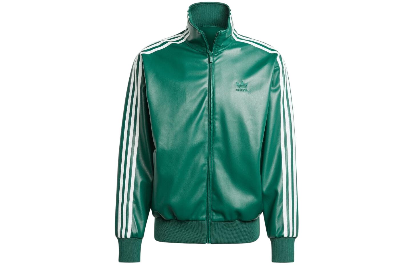Adidas Firebird Adicolor Three Stripes Synthetic Fabric Loose Jacket Collegiate Green IZ4032 XS