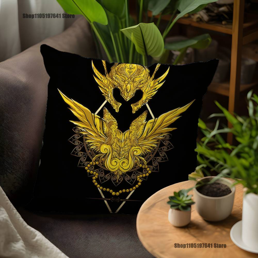 Saint Seiya Virgo Shaka Pillow Case For Sofa Decor Car Office Room Printing Cushion Cover Decorations and Protector