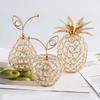 Artificial Gold Crystal Pear Ornament Rhinestone Crystal Pear Ornament  Christmas Decor