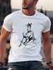 2026 New Unisexs Summer 100 Pure Cotton Fashionable Casual Loose Running Horse Pattern Printed Round Neck Short Sleeved Tshirt