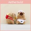 Plush Capybara Cook Pendant Toy Keychain Stuffed Doll Bag Decoration Kids Gift