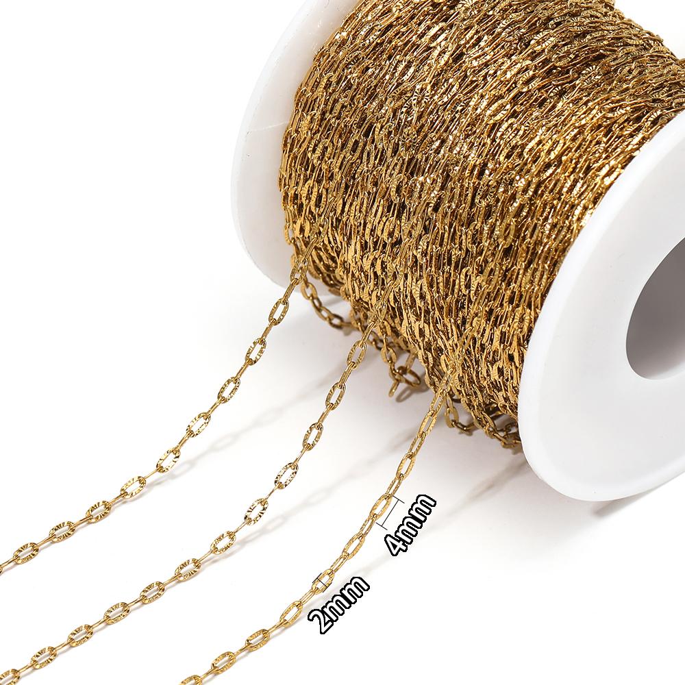 2 Meters Stainless Steel 2mm Width O Link Rolo Cable Chains for DIY Jewelry Making Bracelets Supplies Necklace Earrings Findings