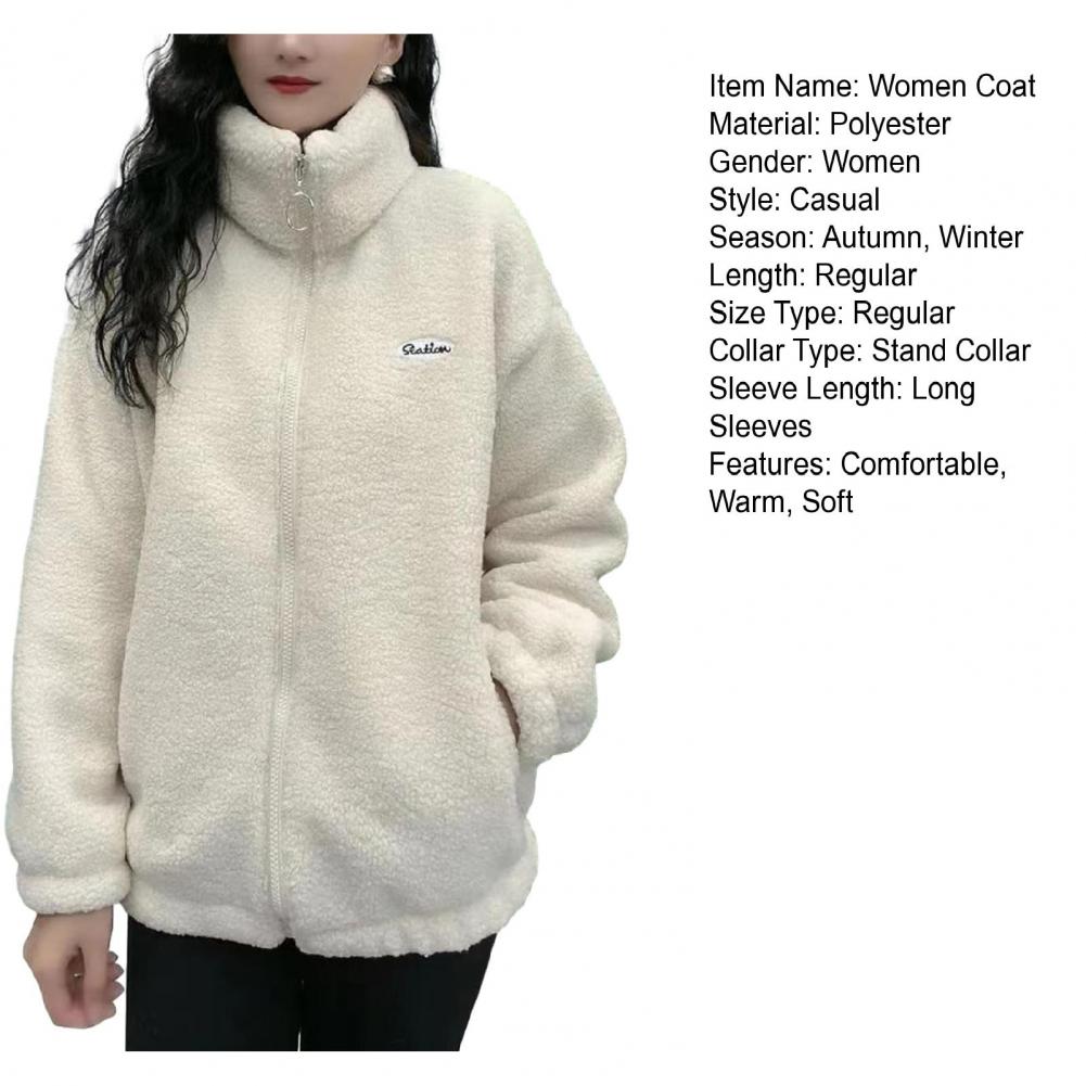 Winter Women's Fleece Fluffy Jacket Streetwear Harajuku Zipper Coat Woman Lightweight Jacket Autumn Winter Plush Warm Jacket Splice Coat