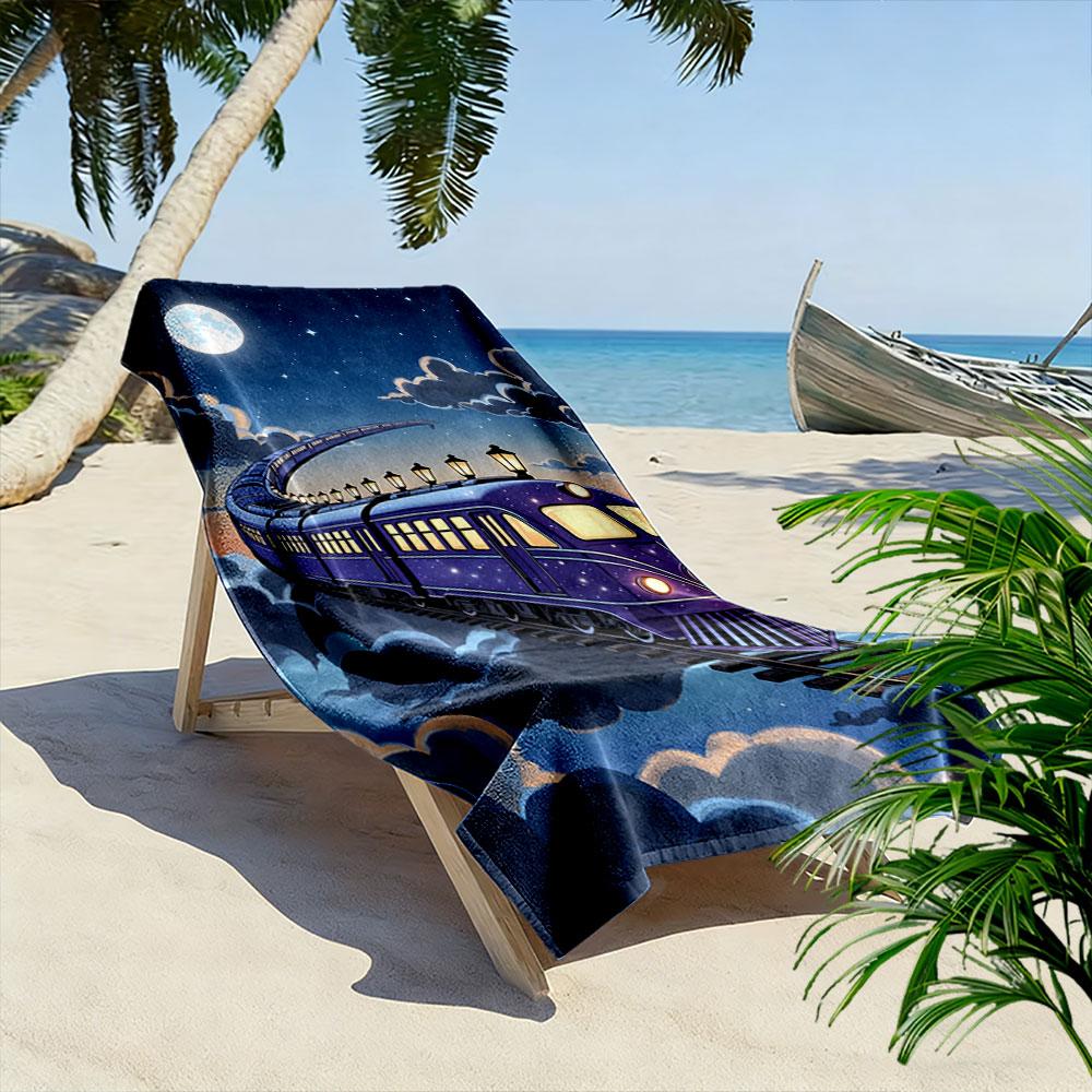 Dreamy night voyage Print beach towel, quick drying, suitable for travel, outdoor sports, jogging, the beach and swimming, gift