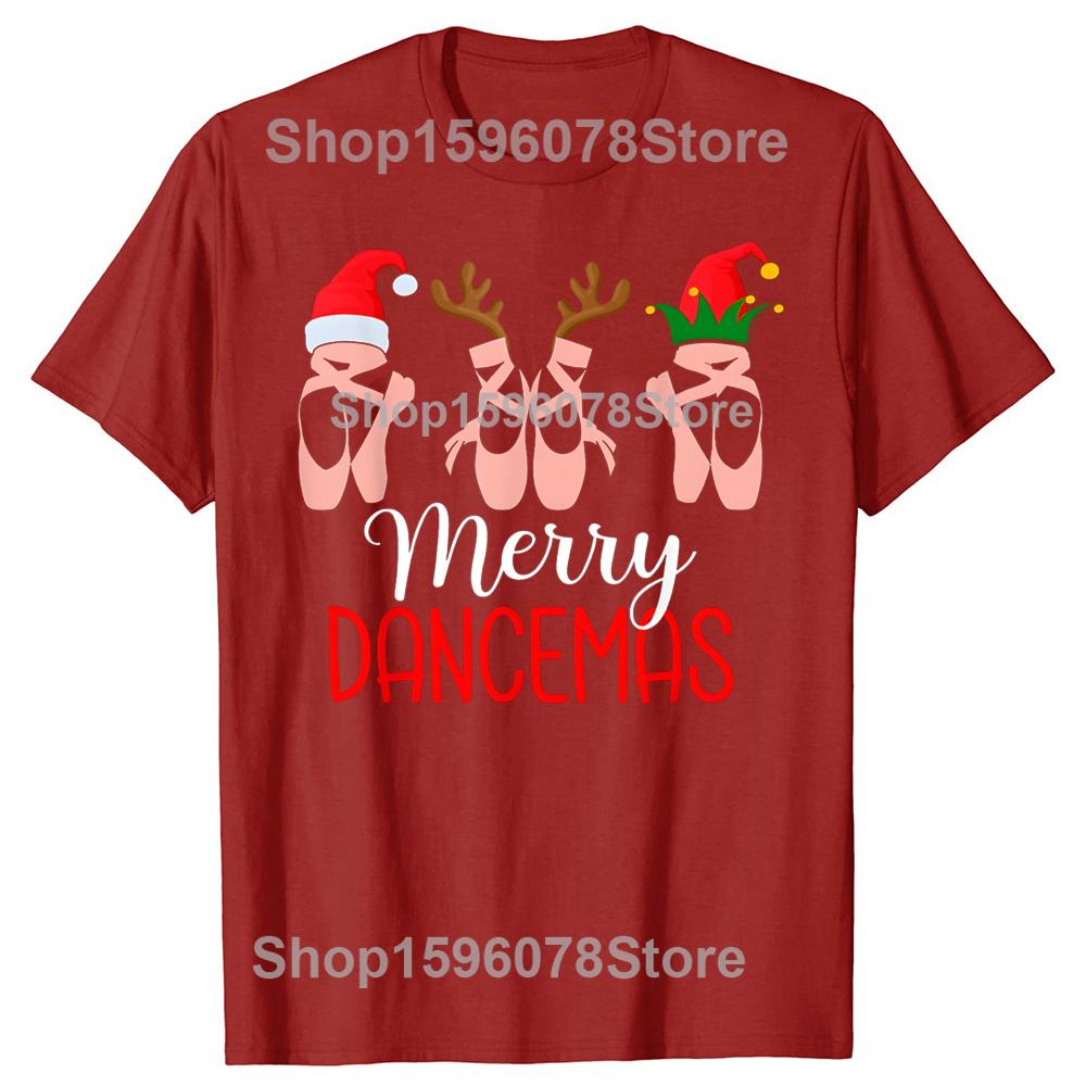 

Merry Dancemas Ballet Dancer Teacher Christmas Dance Tshirts Men Casual 100 Cotton Oversized Crewneck Collar Hip Hop T Shirt S