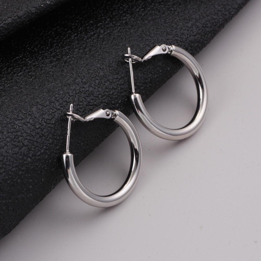 925 Sterling Copper Simple 21mm And 26mm Large Earrings With Fashionable Temperament Earrings Suitable For Women To Wear Zircon