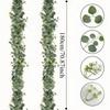 Realistic Fake Eucalyptus Vine Wall Hanging Greenery Garland Eucalyptus Leaves Vine Archway White Flowers Simulation Plant