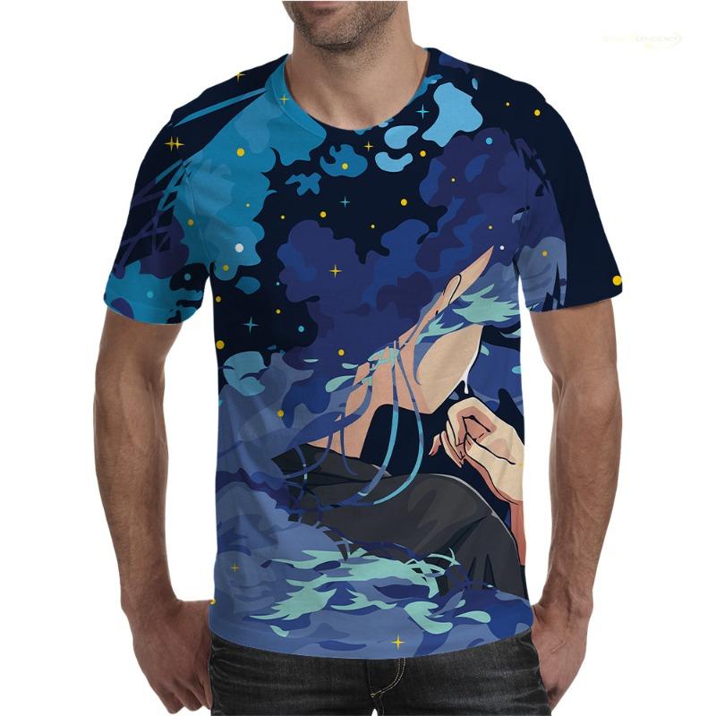 Summer Short Sleeved T-shirt Creative Anime 3D Printed Loose Top for Men's Clothing Shirt