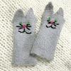 Soft Girls Winter Gloves Warm Mittens Half Finger Touchscreen Embroidery Cat Design Mittens for Women Winter Supplies