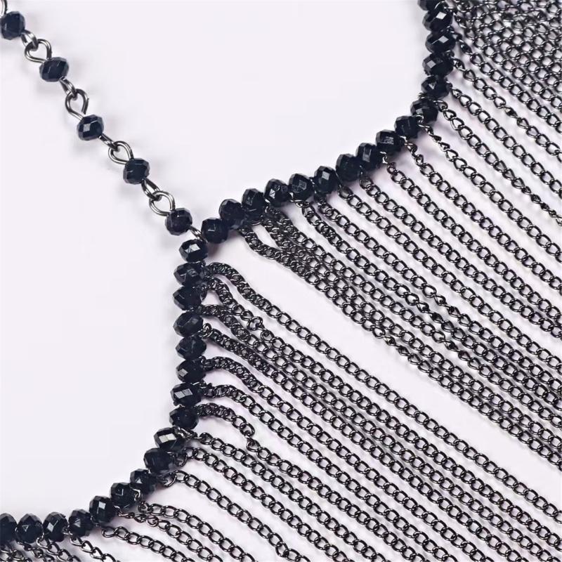 Elegant Crystal Bead Tassels Face Jewelry With Adjustable Metal Chain For Parties Weddings And Special Event