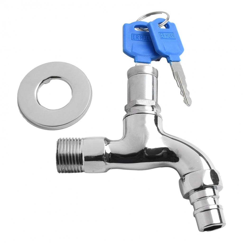 Sink Tap Faucet Water Taps With Key Lock 1/2 \" 1PCS Alloy