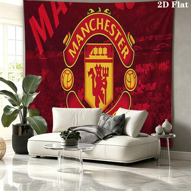 Man United Wall tapestry, aesthetic printed fabric blanket, suitable for bedroom, living room, and home decor.