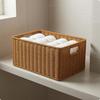 Rectangular Woven Basket Easy To Clean Woven Storage Basket Decorative Long-Lasting for Home Organization