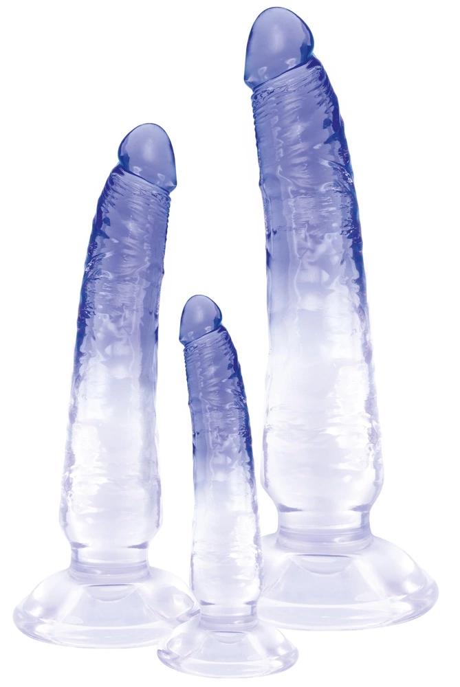 Crystal - Set of 3 Training Anal Dildos, 3 Sizes, Blue
