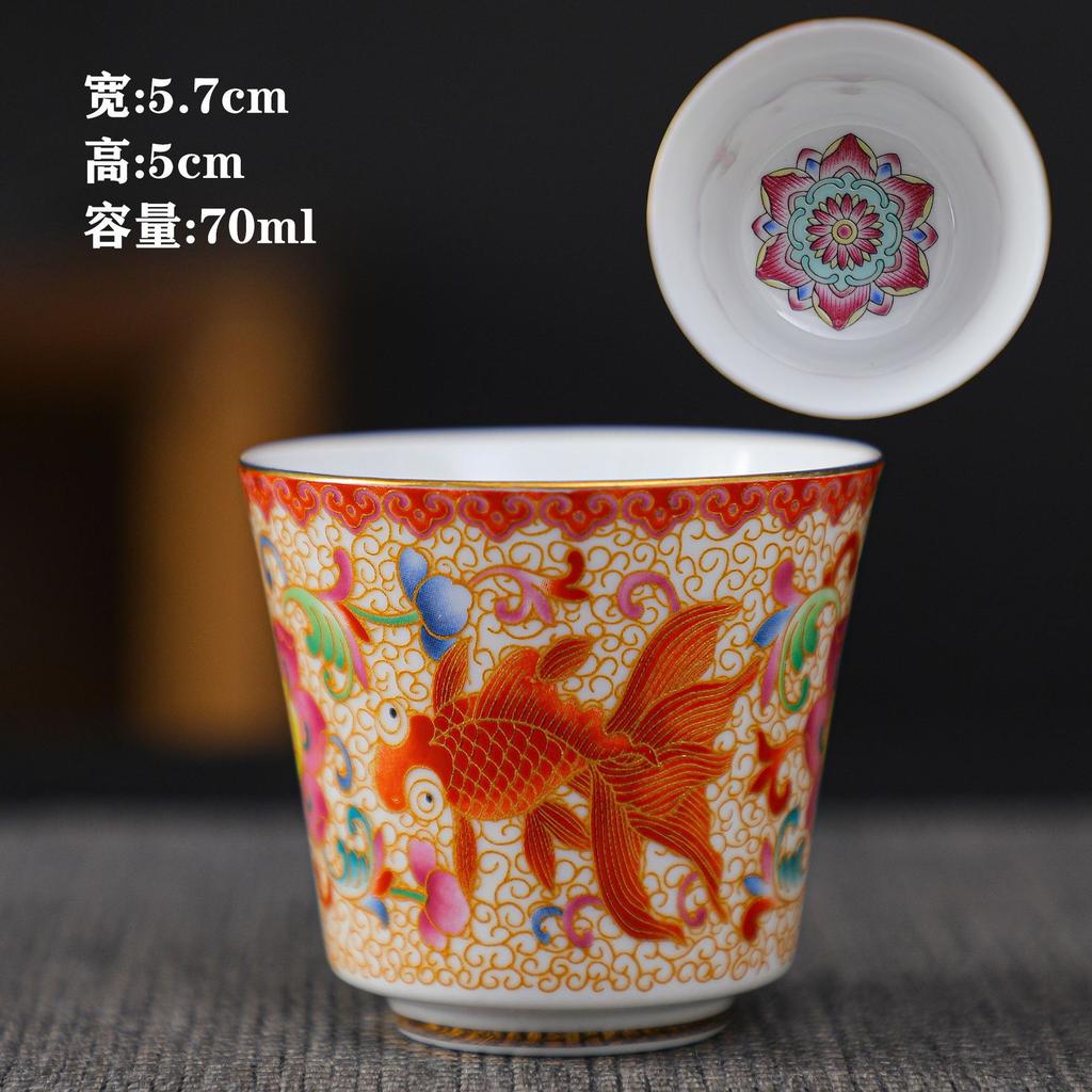 Keramik-Emaille Meistertasse Teegeschirr Kung Fu Teetasse Persönliche Verkostungstasse Mehrfarbige Emaille Teetasse