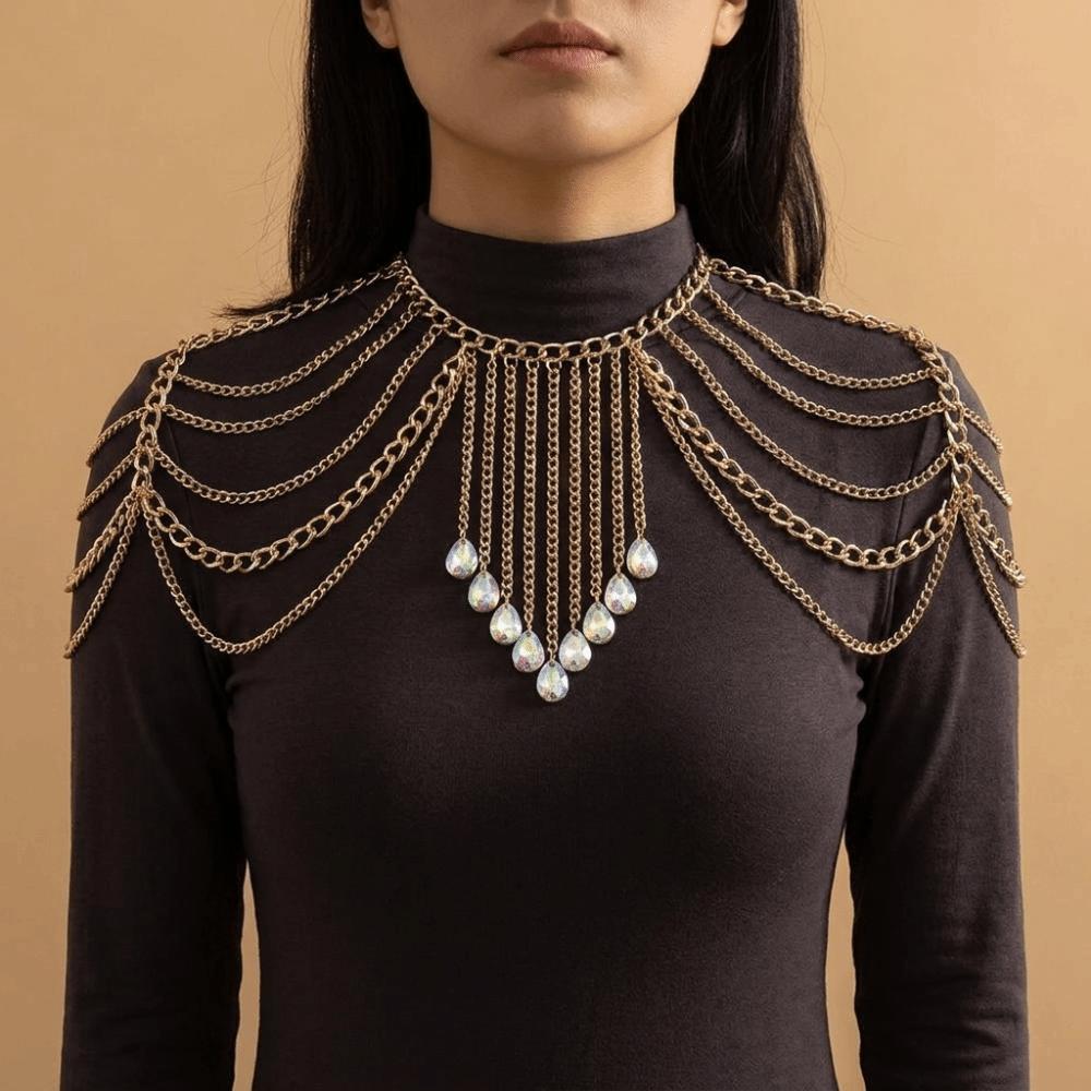 Multi-layer Women Shoulder Chain Gold/Silver Shoulder Body Chain Events