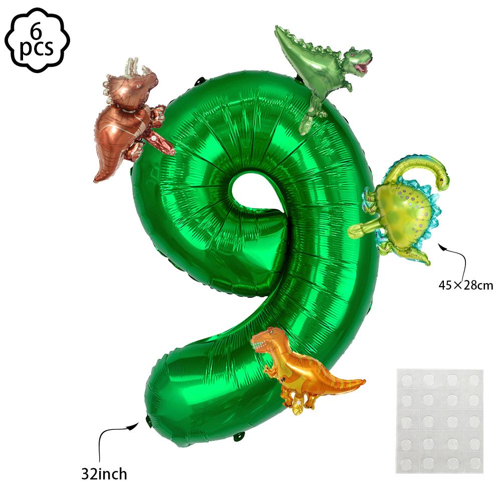 6pcs Dinosaur Theme Balloon Dinosaur birthday Balloon Number Balloon set birthday decor Dinosaur birthday party decoration
