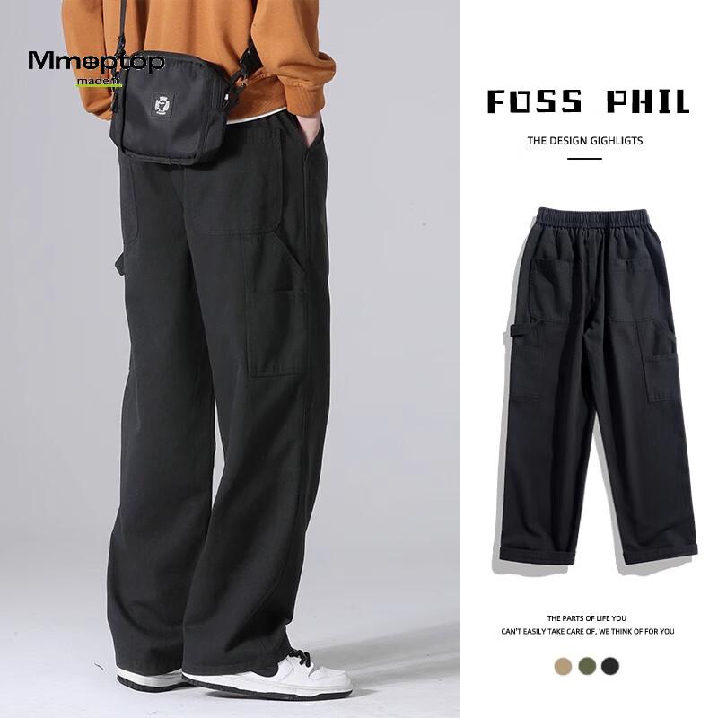MMOPTOP Men's Loose Straight Leg Workwear Cargo Pants