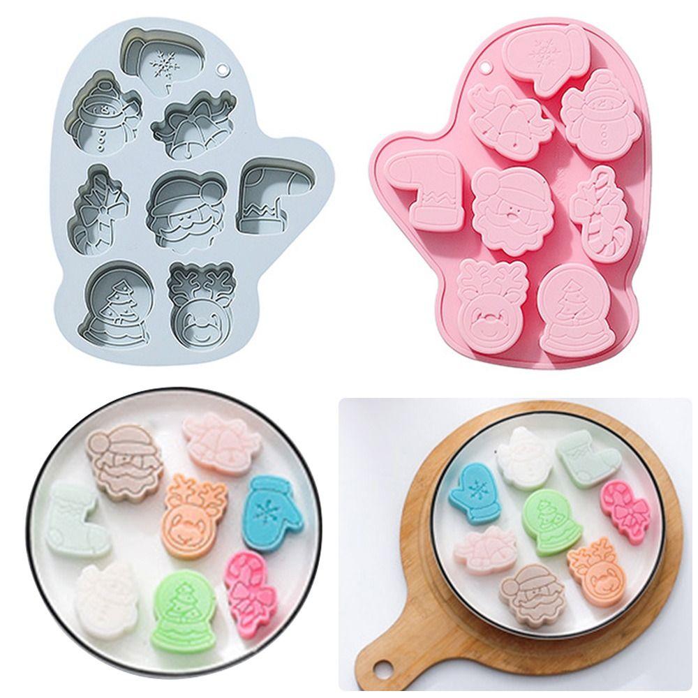 Elk Bell Vánoční téma Pekáč Santa Claus Tree Silikonová forma Vánoční sněhulák Rukavice Tvar