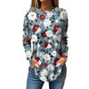 Women's Loose Round Neck Print Long Sleeve T-Shirt Top Pullover