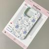Custodia per Telefono Floreale Vintage per iPhone 17 16 15 14 Plus 13 12 11 Pro Max Modello Floreale Blu Retro Cover Protettiva in TPU Antiurto