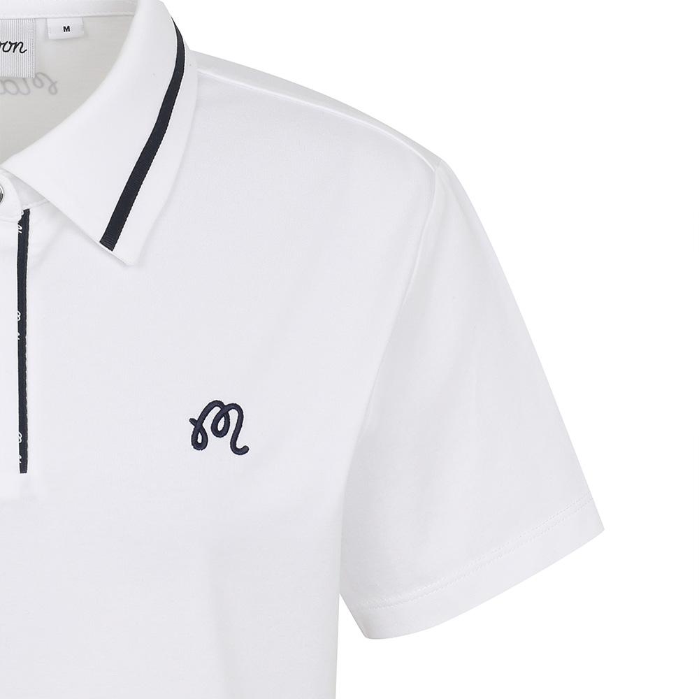 MALBON GOLF Color Tip Basic Crop T-Shirt White (Woman)