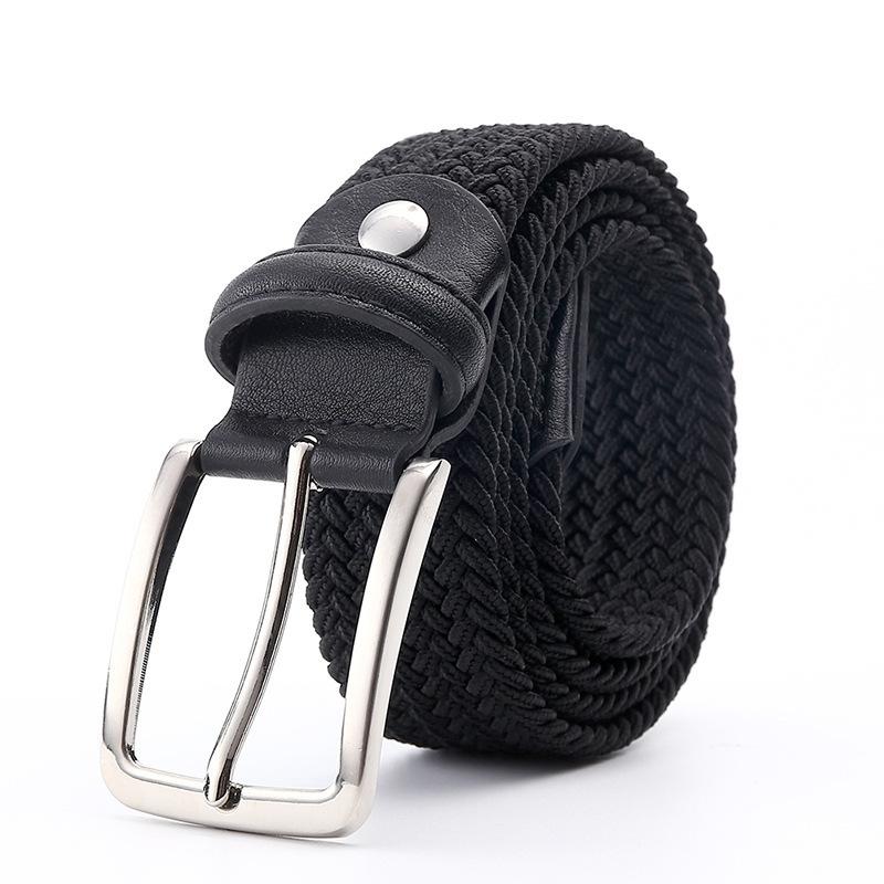 Non-Porous Non-Punching Men'S Canvas Belt Elastic Elastic Woven Belt Female Trendy Student Belt