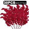 50-1PCS Artificial Red Berries Branches Christmas Simulation Flower Fruit Cherry DIY Wreath Xmas Tree New Year Party Decorations