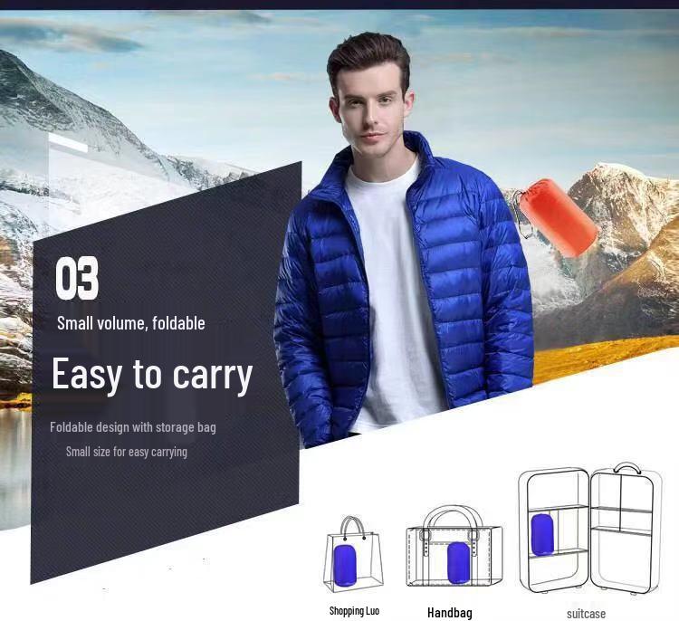 Men's Plus Size Solid Color Lightweight Down Cotton Jacket, Winter 2021 Fashion