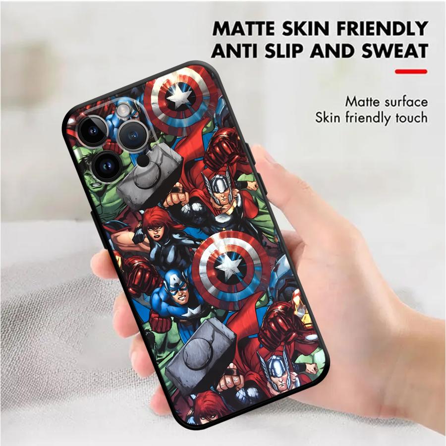 Phone Case for Apple iPhone 14 Air 15 Pro 7 8 13 XR XS MAX 12 11 17 Pro Max 16 Funda Phone Cover Marvel Avengers Captain America