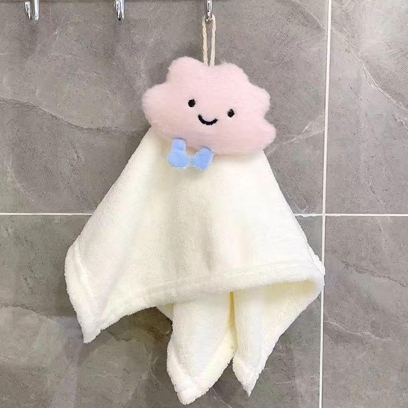 Adorable Coral Fleece Hanging Hand Towel - Absorbent Towel for Kitchen & Bathroom, Perfect Children's Gift
