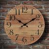 Orologio da parete con motivo testurizzato in legno marrone retrò, orologio rotondo in legno silenzioso, adatto per soggiorno camera da letto, decorazione stanza, classico h