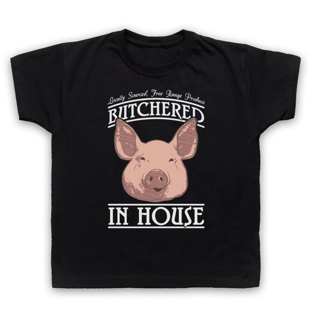 

Butchered In House Locally Sourced Free Range Produce Kids Childs T-Shirt 2XL