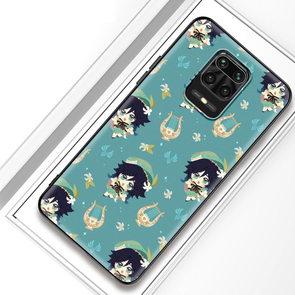 Kreslený silikonový kryt na telefon Genshin Impact pro Xiaomi Redmi Note 10 9S 9 8 Pro 8T 8A 9A 9C 7 7A K40 Měkký kryt Coque Funda